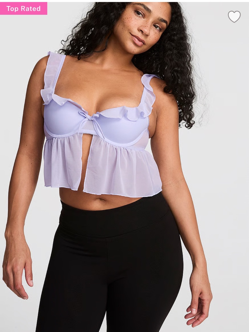 PINK Victoria's Secret Lilac Ruffle Babydoll Bralette